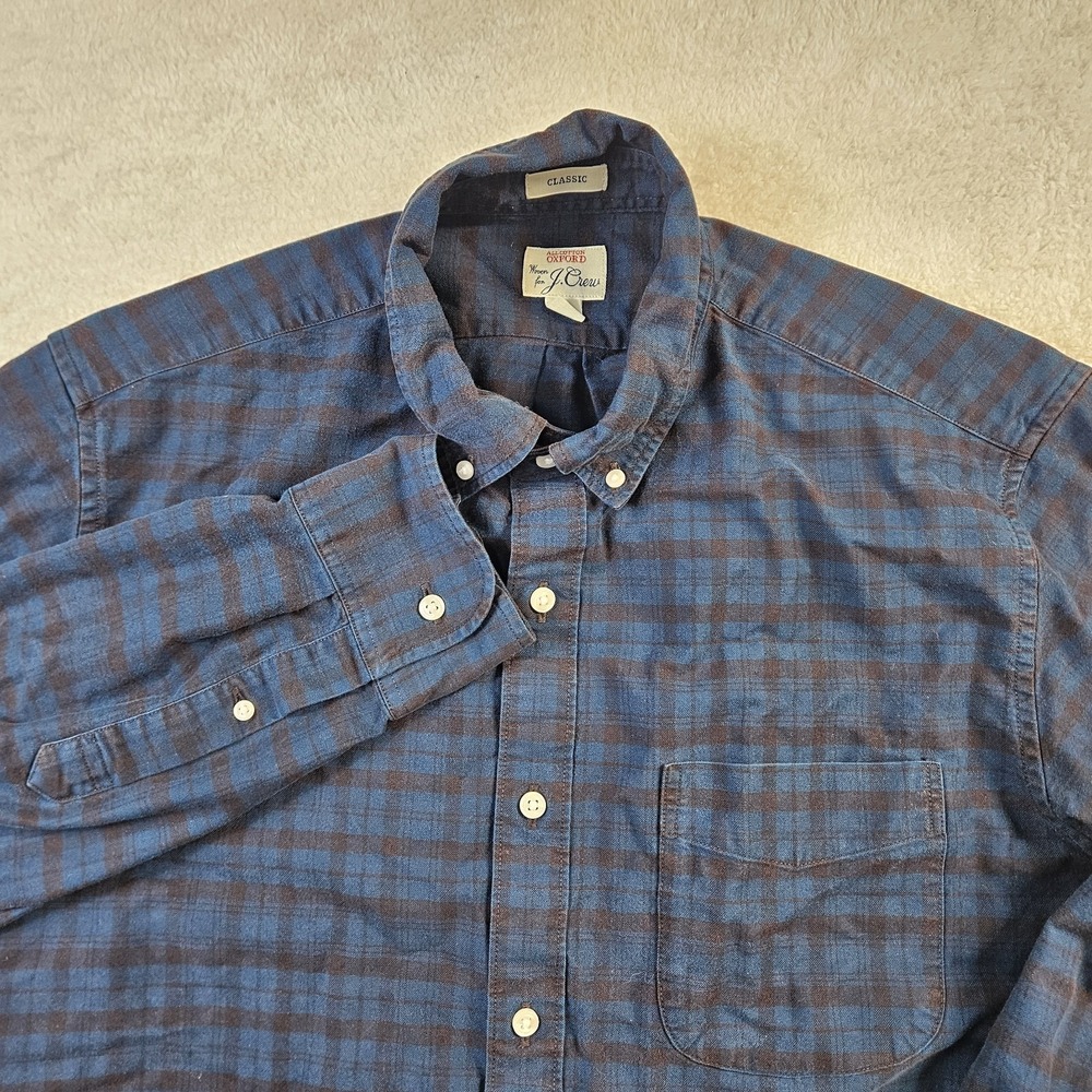 J Crew Oxford Shirt Mens M Slim All Cotton Oxford Button Down Long‎ Sleeve Plaid